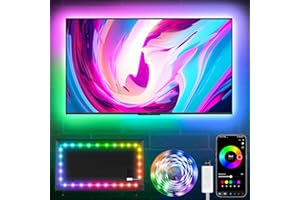 KSIPZE LED Lights for TV, 16.5ft TV led Backlight for 45-75 Inch TVs RGB TV Backlight Behind Music Sync Smart APP & Button Control TV LED Strip Lights USB Powered for Bedroom/Gaming