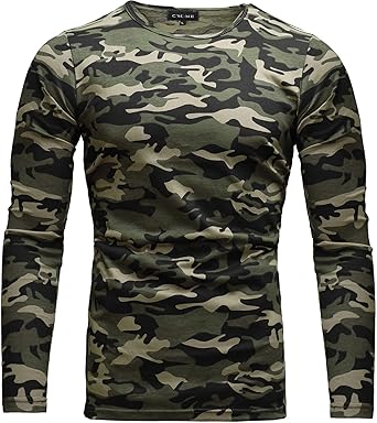 Crone Essential Basic Herren Slim Fit Langarm Rundhals Shirt Longsleeve T-Shirt Sweatshirt in vielen Farben Vegan