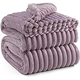 Bedsure GentleSoft Light Purple Fleece Blanket for Couch - Cozy Soft Blankets for Women, Cute Small Throws for Girls, 90x90 Inches