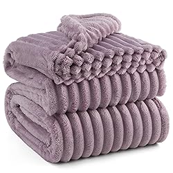 Bedsure GentleSoft Light Purple Fleece Blanket for