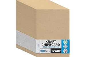 Lot de 100 feuilles d'aggloméré de 30,5 x 45,7 cm – 22 pt (point) en carton kraft marron léger pour scrapbooking et support d