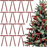 Set of 24 Red Christmas Bows, Velvet Bows for Christmas Tree, 7 inch Large Red Christmas Ornaments for Tree, Xmas Valentines Ribbon Bows for Wreaths Garland Gift Wrapping Outdoor Indoor Decorations