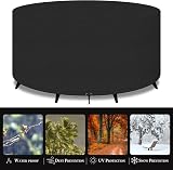 PATIO PLUS 200x80cm Round Garden Table Cover 420D Oxford Waterproof UV Black view 7