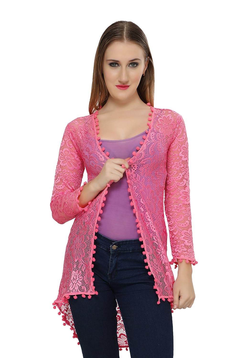 sweekash women casual floral print shrug