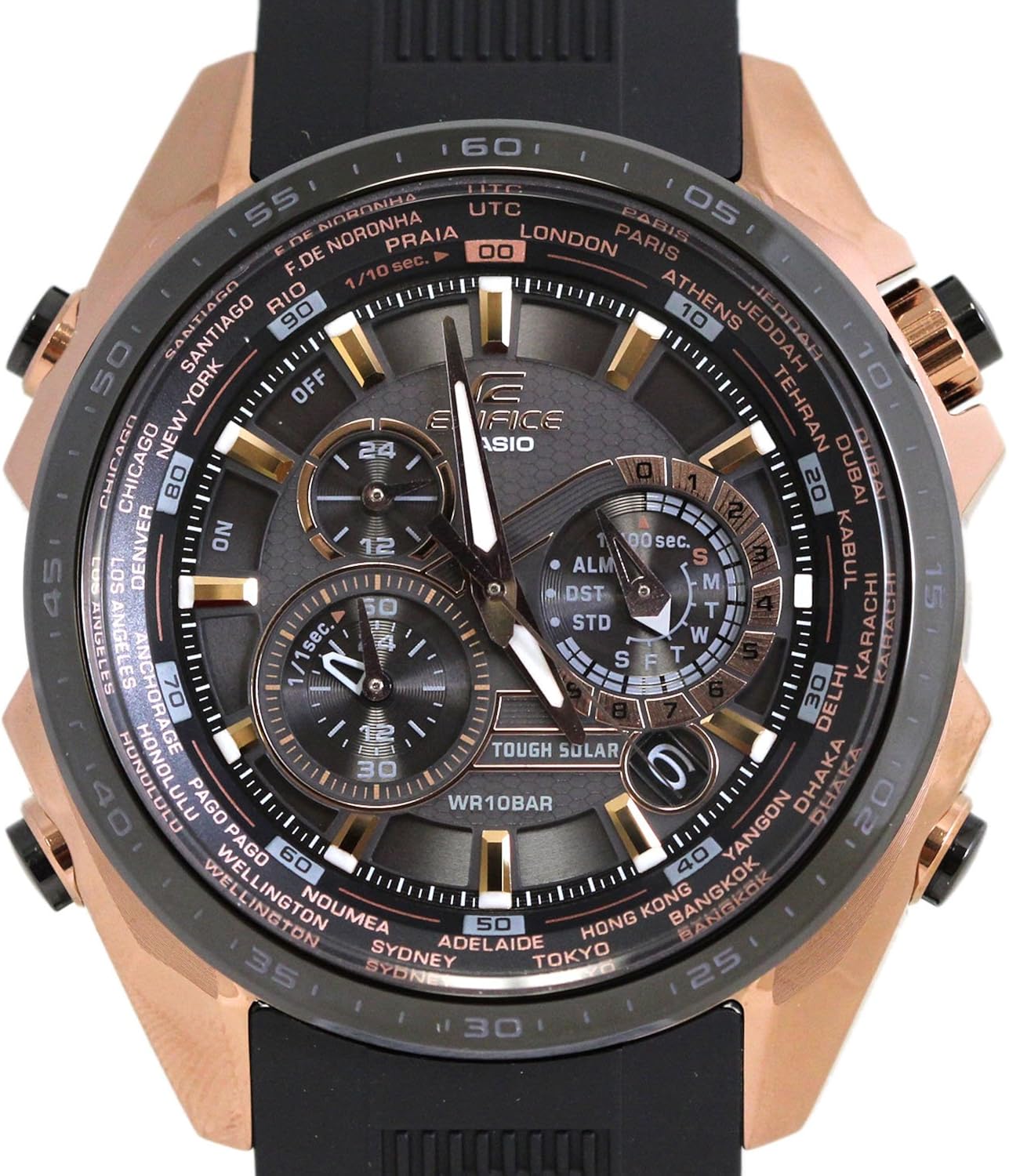 edifice black and rose gold