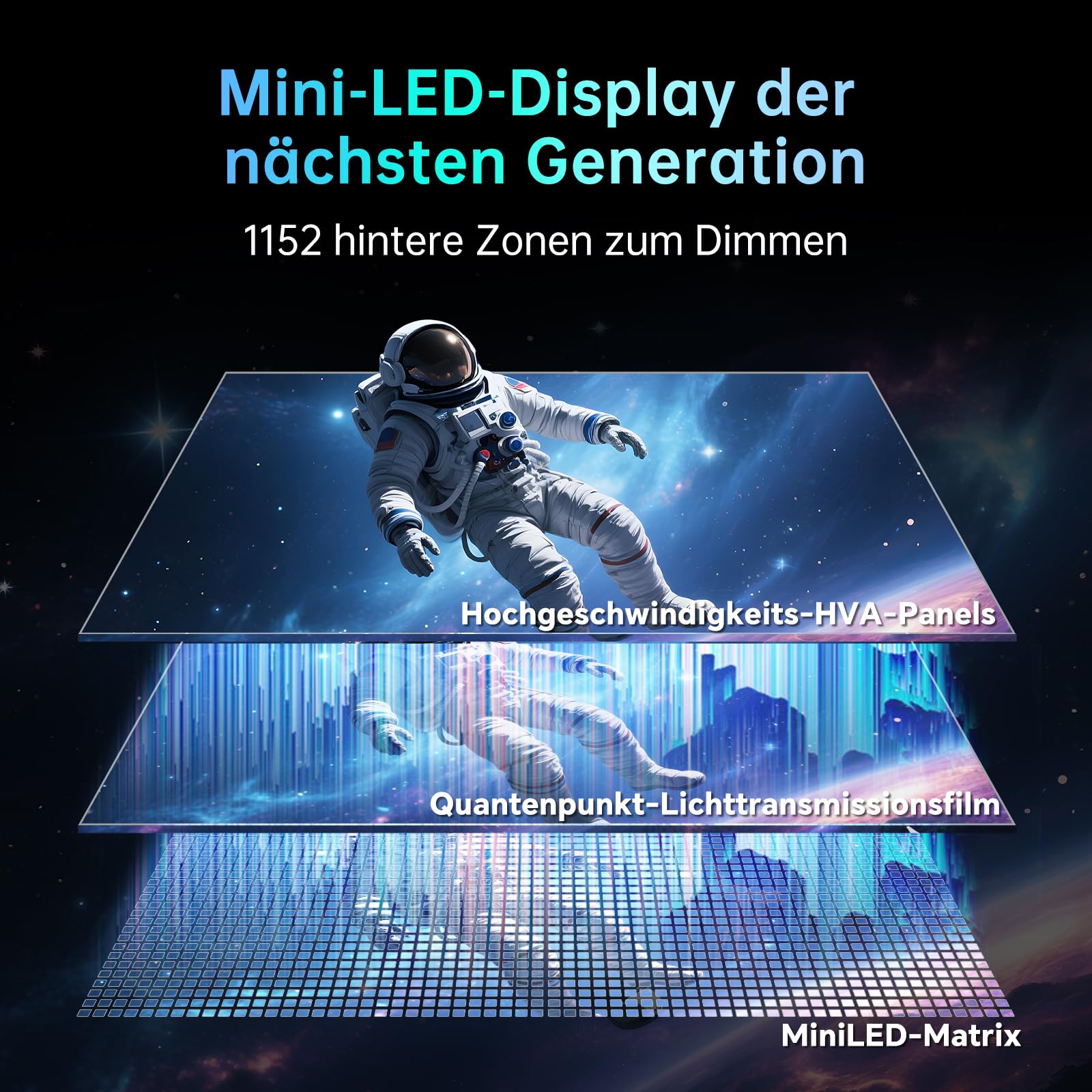 KTC 27 Zoll Mini LED Gaming Monitor, QHD 2560×1440 180Hz, HVA Panel, HDR1400, 5000:1 Kontrast, 1ms, Quantum Dot, 99% sRGB, 96% DCI-P3, Adaptive Sync, HDMI 2.0, DP1.4, VESA 100×100mm, Weiß, M27T6 2