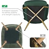 Yaheetech Modern Velvet Tub Chair Green with Curved Back and Gold Legs view 7
