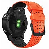 Abanen Silicone Watch Band for Garmin Fenix 8 51mm / epix Pro 51mm / Instinct 2X / Instinct 3 50mm, Quick Fit 26 Soft Sport Breathable Waterproof Wristband Strap for Enduro,Fenix 7X/6X/5X