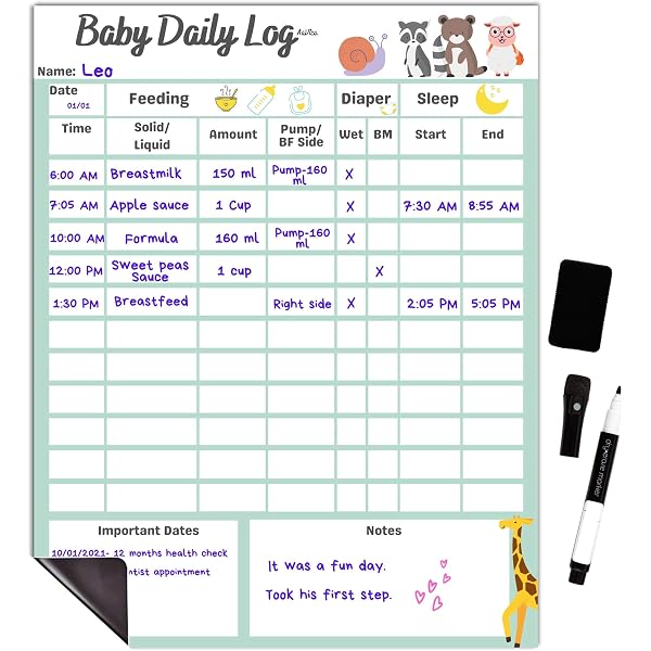 amazon-com-baby-feeding-schedule-chart-and-infant-diaper-tracker-2-dry-erase-posters-for-nursing-and-for-daycare-nanny-or-babysitter-log-12x17-inch-reusable-baby-tracker-posters-made-in-usa