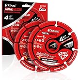 EZARC Diamond Cutting Wheel 4 1/2 x 7/8 Inch for Metal, Cut Off Wheel with 5000+ Cuts on Rebar, Steel, Iron and INOX, 2 Pack