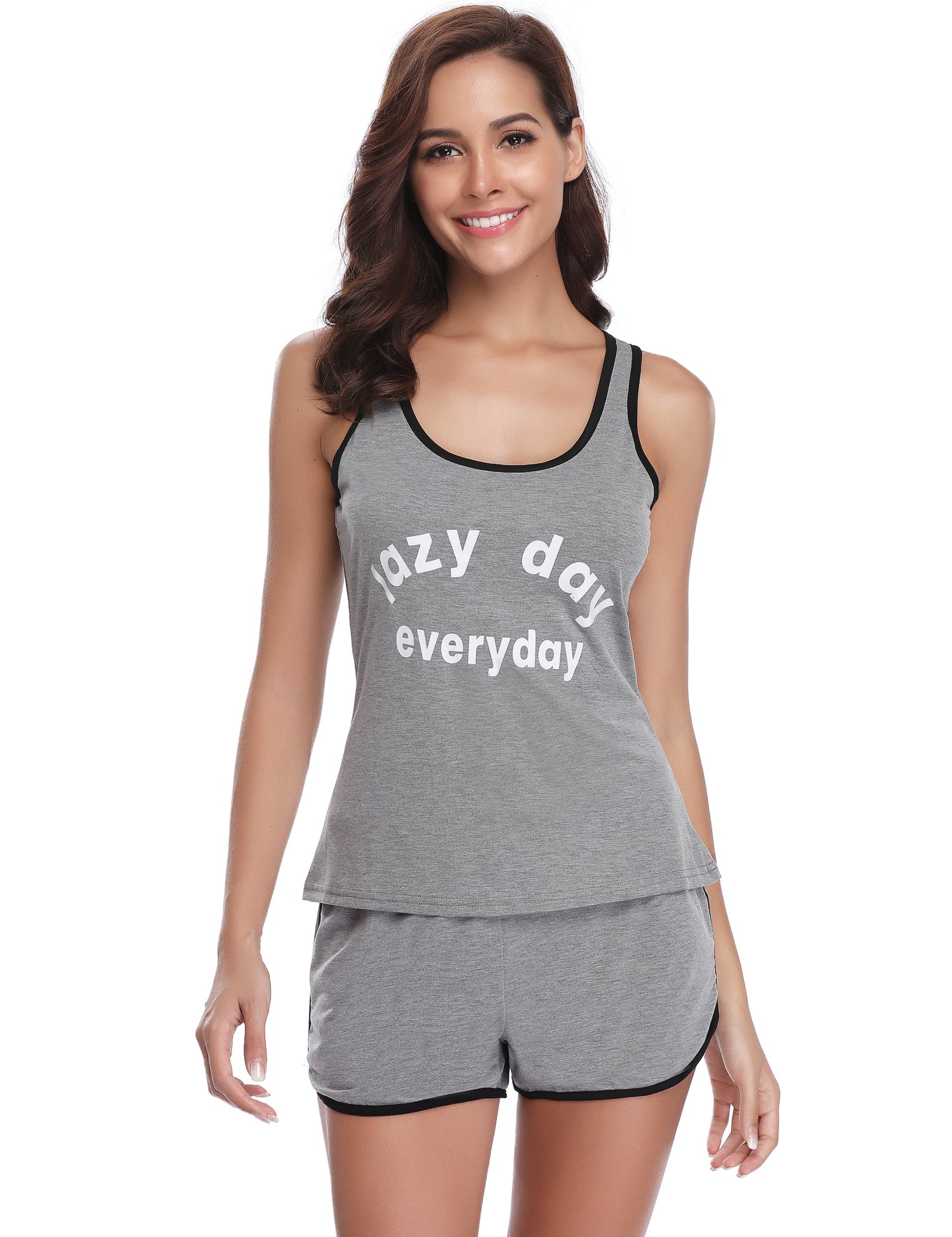 Cotton Short Pjs Set, Cute Printed Vest 