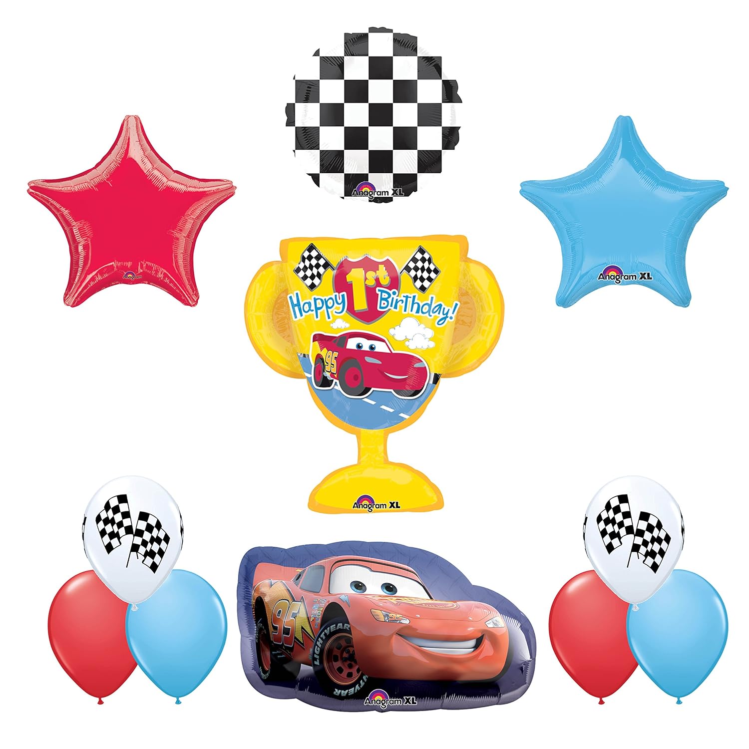 Amazon Com Disney Cars Lightning Mcqueen Happy 1st Birthday