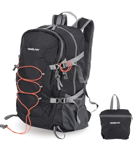 TREKOLOGY 30L Waterproof Lightweight Backpack – Foldable, Durable Daypack for Men & Women with Chest Strap & Multiple Compartments – Compact, Comfortable, Ideal for Hiking, Camping, Travel & Outdoors