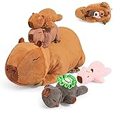 Ditucu 5Pcs Capybara Stuffed Animal Mommy 16.5 inch with 4 Babies 6.6 inch Family Set Cute Plushies Toys Gifts for Kids