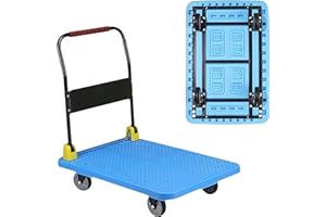 YVZNC Push Cart Dolly,Foldable Dolly Cart with Wheels,PE Blow Molding Process Platform Truck with 880lb (36" L x 24" W x 33.5
