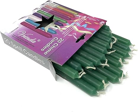 Amazon Co Jp Vrinda 4インチ ミニ チャイム 儀式 スペル 無香 テーパーキャンドル 本セット グリーン ホーム キッチン