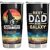 34HD Dadalorian Tumbler with Lid 20 oz Stainless Steel, Star Dad Merch for Father's Day Gifts, Daddy Birthday Gifts from Daughter, Son & Wife