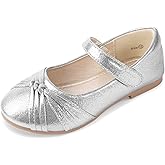PANDANINJIA Rika Girls Dress Shoes Flower Girl Mary Jane Flats Wedding Party School Shoes for Toddler Little Kid Big Kid