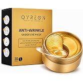 QYREON Under Eye Patches 30 Pairs - 24K Gold Hydrogel Eye Masks for Puffy Eyes and Dark Circles, Collagen and Hyaluronic Acid Under Eye Gel Pads for Tired Looking Eyes