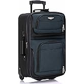 Travel Select Amsterdam Softside Expandable Luggage with Rolling Wheels, Navy, 21-Inch Carry-on
