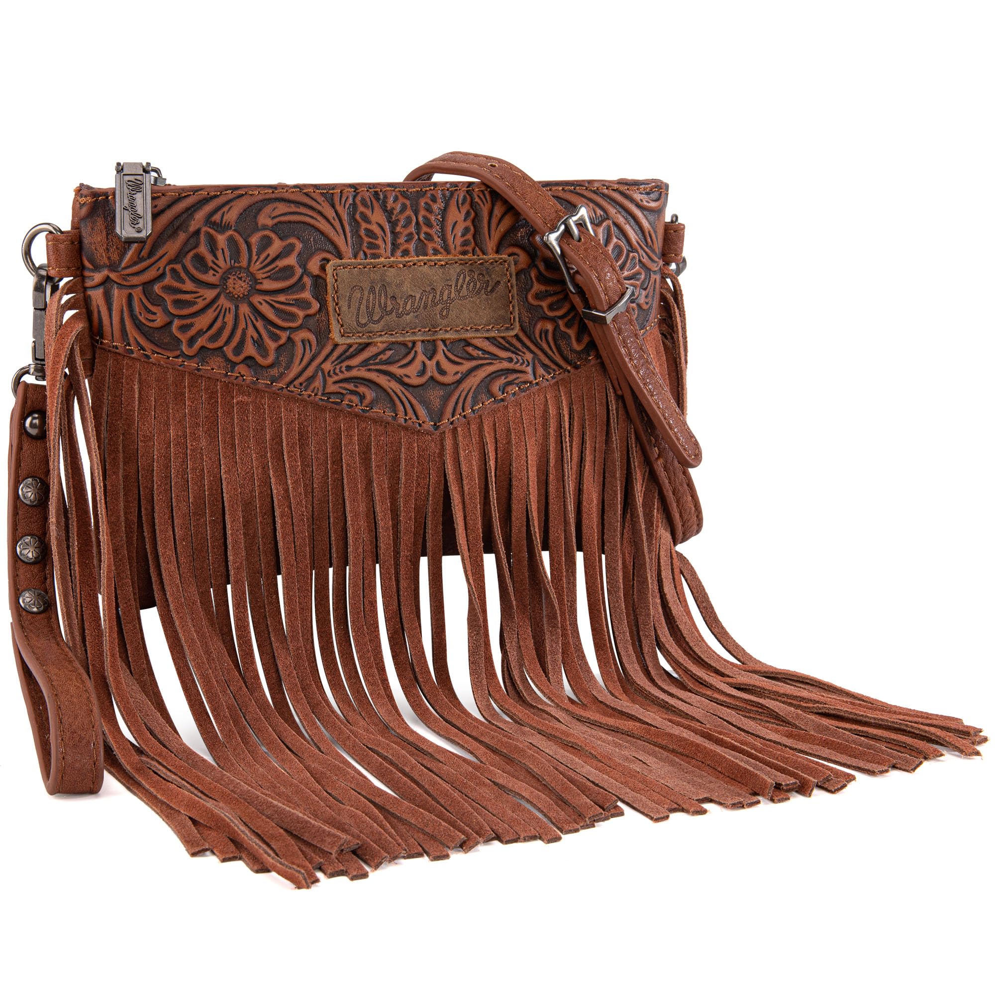 Wrangler Crossbody Small Purse for Women Wristlet Fringe Bag Western Purse