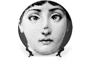 Aloked Lina Cavalieri Plate, Wall Decorative Plate, Mysterious Face Plate Wall Hanging Decoration,Including Bracket and Special Spring Hook, 8 Inch, S6
