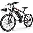 TotGuard Electric Bike, Electric Bike for Adults, 26" Ebike 500W Peak Motor, 19.8MPH Electric Mountain Bike with 374.4WH Removable Battery, Up to 50 Miles, Front Suspension Fork, 21 Speeds, UL 2849