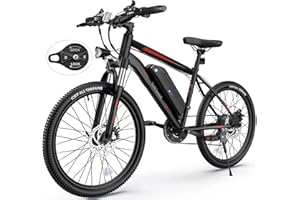 TotGuard Electric Bike, Electric Bike for Adults, 26" Ebike 500W Peak Motor, 19.8MPH Electric Mountain Bike with 374.4WH Removable Battery, Suspension Fork, 21 Speed Gears