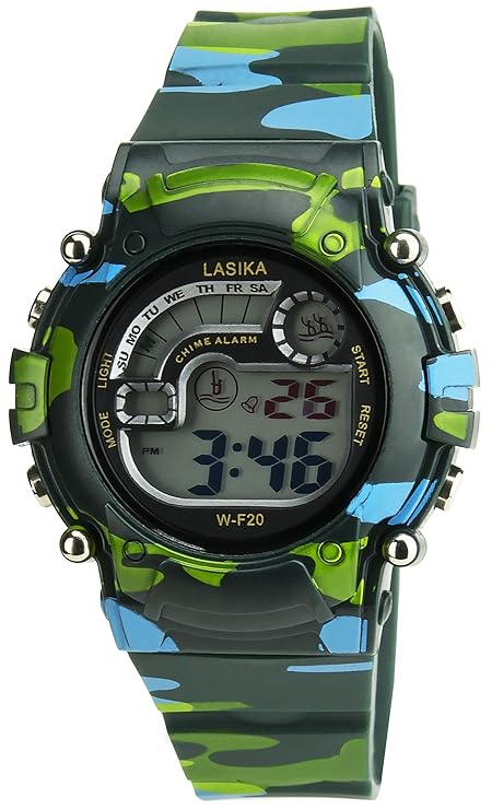 Kinderuhr Teenageruhr Military Army Schwarz- Chronometer- Alarm - Water resist 3 ATM - Zwei Zeitzonen - Licht - Quarz