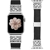 TOYOUTHS Braided Magnetic Band Compatible with Apple Watch Bands 38/40/41/42/44/45/46/49mm Women Men, Dressy Celtic Metal Stretchy Elastic Strap for iWatch Series 11 10 9 8 7 6 5 4 SE/Ultra 3 2 1