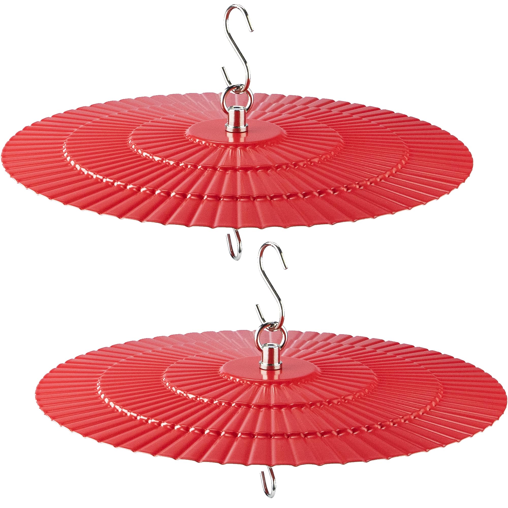 Photo 1 of 11.2" Metal Bird Feeder Rain Guard 2 Pack, Red Dome Shield Cover Umbrella Shade for Hummingbird Oriole Feeder, Squirrel Baffles for Bird Feeders