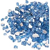 Stanbroil 10-Pound Fire Glass - 1/4 inch Reflective Tempered Fire Glass for Fireplace Fire Pit, Pacific Blue
