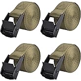 TRIWONDER Cinch Tie Down Strap Lashing Straps Heavy Duty Nylon Straps with Cam Buckles for Cargo, Trucks, Boat, Motorcycle,SUP, Kayak, Canoe, Trailer (1m, Green - 4 Pack)