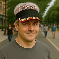 Men's Hair Visor ​Sun Hats Visor with Hair Fake