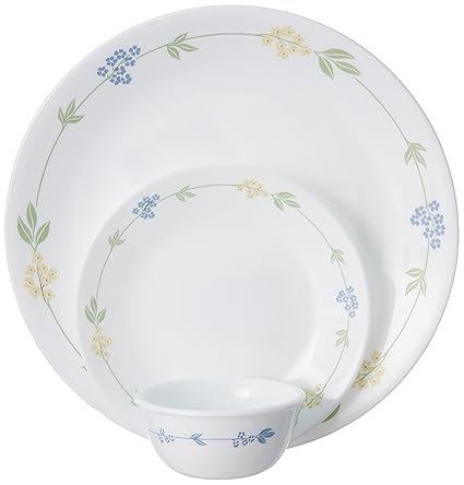 Corelle Livingware Secret Garden Dinner Set, 18-Pieces, White/Multicolor