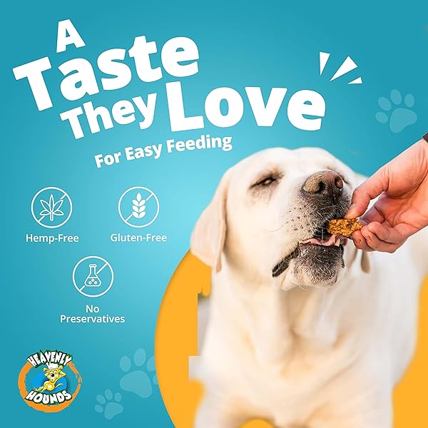HEAVENLY HOUNDS PEANUT BUTTER CHEWS – ANXIETY RELIEF FOR DOGS – NATURAL INGREDIENTS – NO HEMP CALMING TREATS, 2 OZ – PACK OF 12