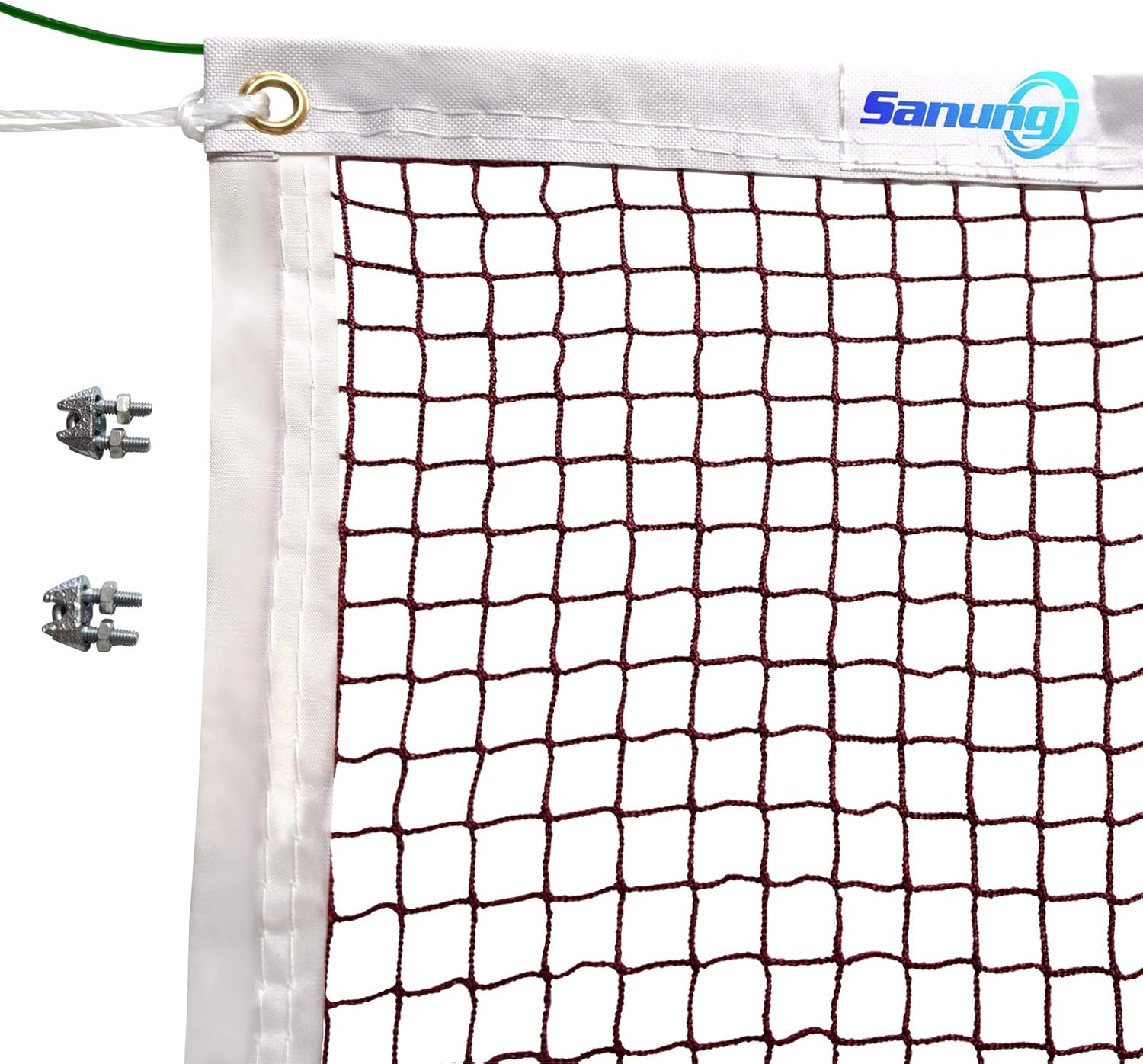Sanung Badminton Net with Steel Wire Clamps Carrying Bag 4-Sides Stitching Badminton Replacement Net for Backyard Gym Mesh Net for Daily Training Exercise Competition 20FT x 2.5FT : Sports & Outdoors