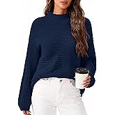PRETTYGARDEN Womens Sweaters Fall Fashion 2025 Oversized Long Sleeve Mock Neck Chunky Knit Pullover Tops Winter Clothes