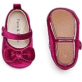 Felix & Flora Soft Sole Baby Shoes - Infant Baby Girls Ballet Flats Moccasinss Rubber Sole Walking Crib Shoes