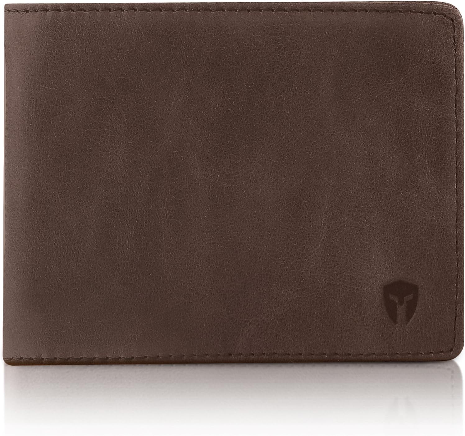 2 ID Window RFID Wallet for Men, Bifold Top Flip, Extra Capacity Travel Wallet (Texas Brown - Distressed Leather, Medium)