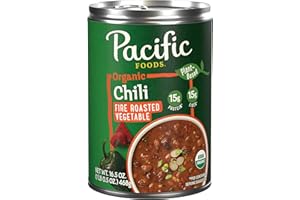 Pacific Foods Organic Fire Roasted Vegetable Chili, Plant Based, 16.5 oz Can(Pack of 1)