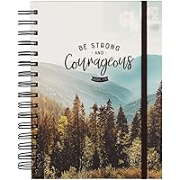 Christian Art Gifts Hardcover Journal, Be Strong and Courageous Jsohua 1:9 Bible Verse, Scenic Mountain Inspirational Wire Bo