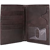 J. Buxton Hunt Credit Card Folio Slim Leather Card Cases, Compact Wallet for Men, Ideal for Business, Travel, RFID Blocking, with ID Window, Brown