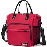 Red Lunch Box for Women for Work Insulated Lunch Bag for Female Adult, Fashion Ladies Lunch Tote Bag