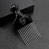IRYNA Metal Afro Comb Professional Smooth Hair Pick Wide Tooth for Curly view 3