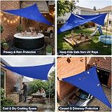 HEYOMART Sun Shade Sail 3x3m Triangle Canopy UV40+ Waterproof Blue view 6