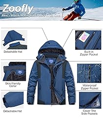 Zoofly Mens Winter Jackets Water Resistant Ripstop