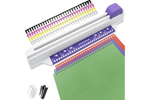 ZFULVO Hand Push Binding Machine,30-Hole Book Binder Machine,Coil Binding Machine,Home Desktop Binding Punch for A4 A5 A6 A7 B5-B7 Paper Notebook Scrapbook,with 4 Loose-Leaf Binding Strips (30 Holes)