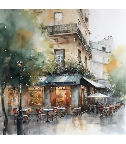 Amazon.com: FRAMED Nighttime Cafe by David Marrocco 19x25 Art