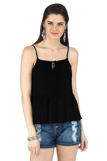 peplum spaghetti top